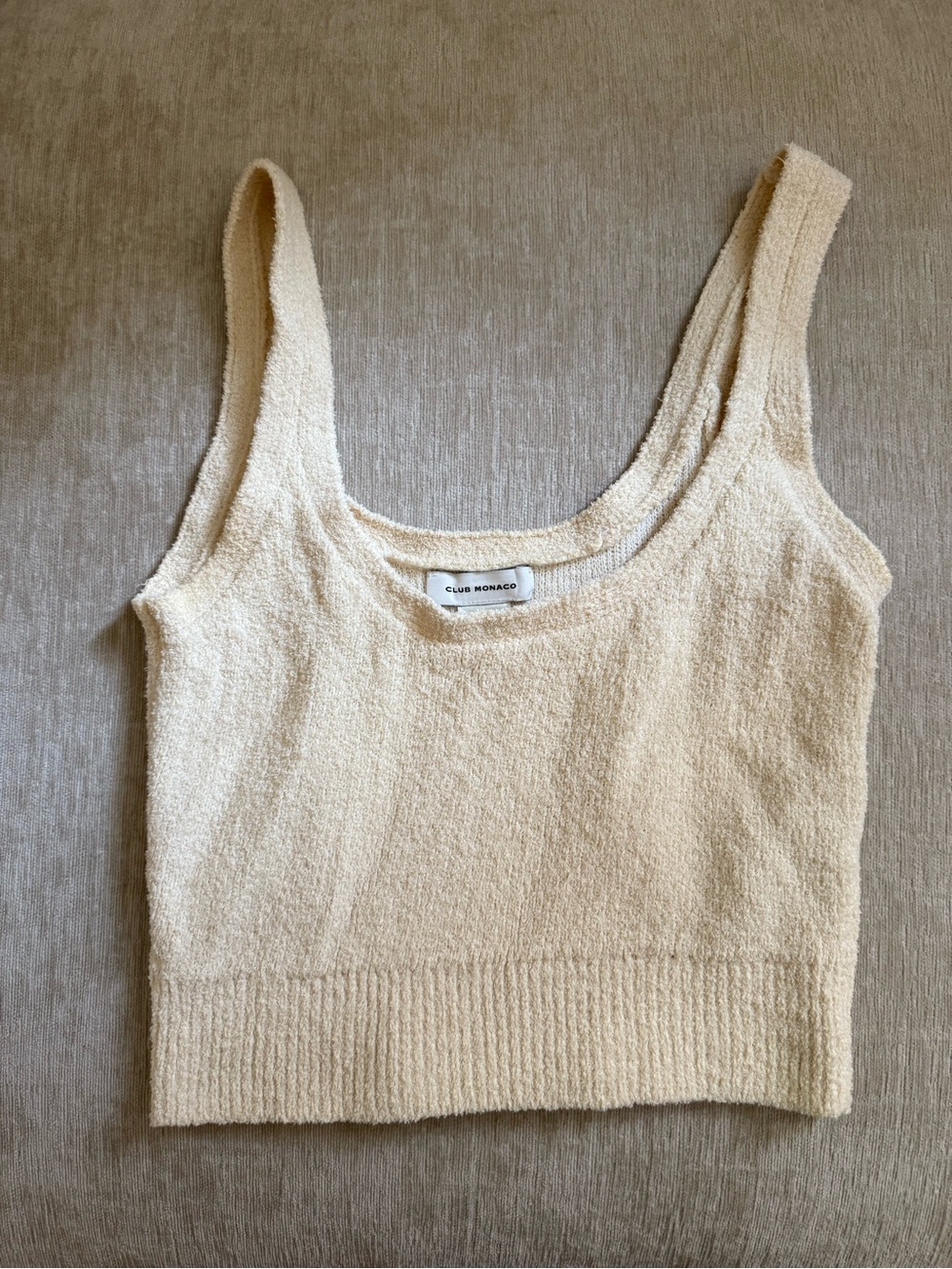 Club Monaco Cream Terry Cropped Tank